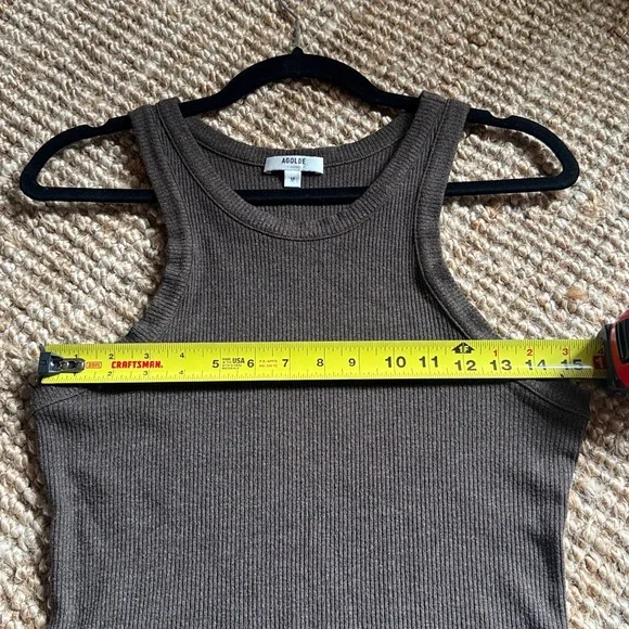 AGOLDE BROWN RACERBACK RIBBED TANK TOP SIZE MEDIUM - Picture 10 of 11